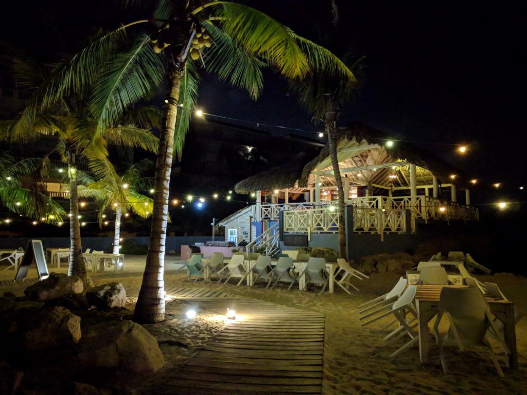 Sunset Bar and Grill in evening Blue Bay Curaçao