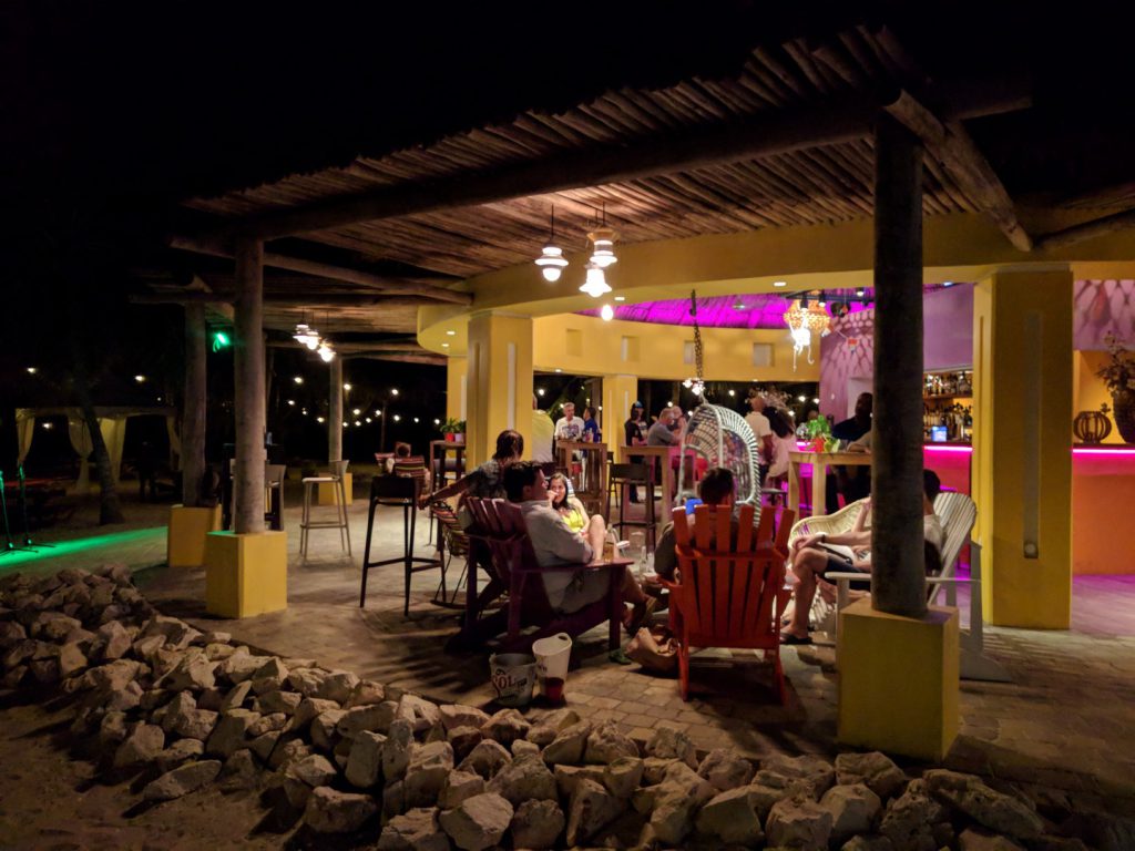 Terrace Beach Bar Blue Bay evening Curaçao